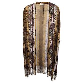Etro Paisley Poncho aus beigem Polyester Braun Beige
