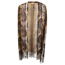 Etro-Poncho Etro Paisley en Poliéster Beige-Castaño,Beige