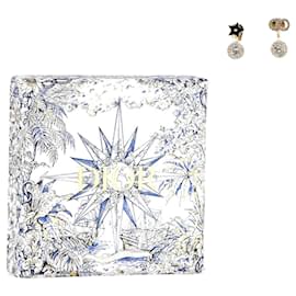 Dior-Pendientes tribales Dior Crystal Star CD La Petite en metal dorado-Dorado,Metálico