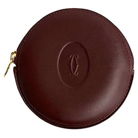 Cartier-Cartier Must De Cartier Leather Round Coin Purse Leather Coin Case in Excellent condition-Other