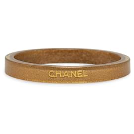 Chanel-Bracelet jonc étroit avec logo en résine Chanel Bracelet en plastique en bon état-Autre