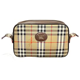 Burberry-Burberry Haymarket Check Canvas & Leather Shoulder Bag Canvas Shoulder Bag in Good condition-Other