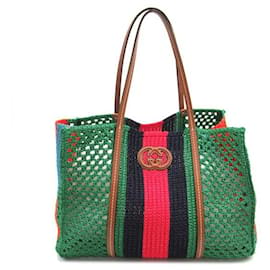 Gucci-Gucci Woven Interlocking G Tote Bag Sonstiges Tote Bag 746006 in guter Kondition-Andere