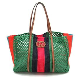 Gucci-Gucci Woven Interlocking G Tote Bag Sonstiges Tote Bag 746006 in guter Kondition-Andere