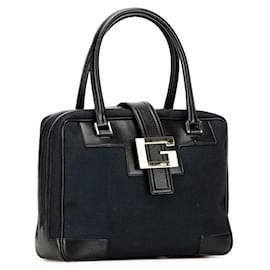 Gucci-Gucci Logo G Top Handle Bag Canvas Handtasche 001 5155 in guter Kondition-Andere