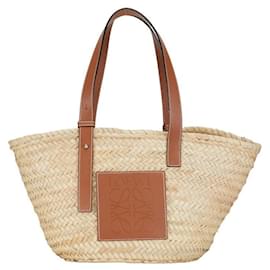 Loewe-Loewe Raffia Basket Tote Bag  Natural Material Handbag in Excellent condition-Other