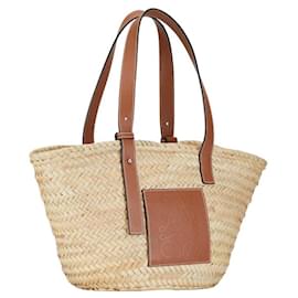 Loewe-Loewe Raffia Basket Tote Bag  Natural Material Handbag in Excellent condition-Other