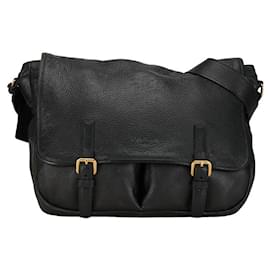 Prada-Prada Leather Cervo Messenger Bag Sac à bandoulière en cuir en bon état-Autre