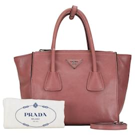 Prada-Prada Twin Pocket Tote  Leather Handbag B2625M in Good condition-Other