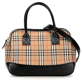 Burberry-Burberry Haymarket Check Handbag  Canvas Handbag in Good condition-Other