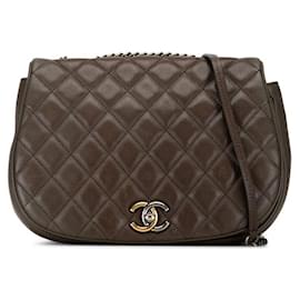 Chanel-Chanel CC Casual Pocket Flap Bag Umhängetasche aus Leder in gutem Zustand-Andere