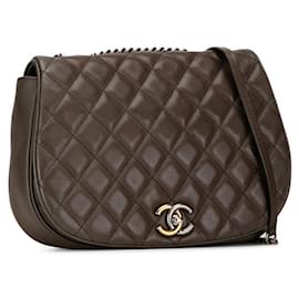 Chanel-Chanel CC Casual Pocket Flap Bag Sac à bandoulière en cuir en bon état-Autre