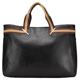 Gucci-Gucci Leather Web Tote Bag Leather Tote Bag 002 1134 in good condition-Other