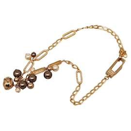 Dior-Collier chaîne de perles Dior Collier en métal en bon état-Autre
