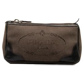 Prada-Prada Canapa Logo Pouch  Canvas Vanity Bag in Good condition-Other