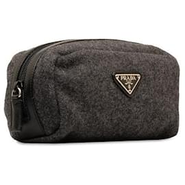 Prada-Prada Cotton Cosmetic Pouch  Cotton Vanity Bag in Excellent condition-Other