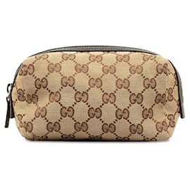 Gucci-Gucci GG Canvas Cosmetic Pouch  Canvas Vanity Bag in Good condition-Other