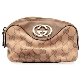 Gucci-Gucci GG Canvas Interlocking G Cosmetic Case Canvas Vanity Bag 308631 in excellent condition-Other