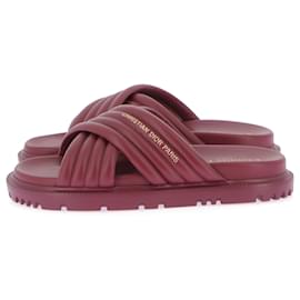 Dior-Sandalias DIOR T.UE 37 Cuero-Burdeos