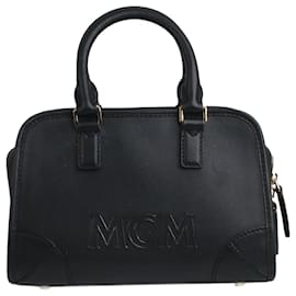 MCM-Mini sac porté épaule Boston noir-Noir