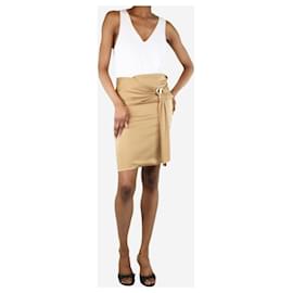 Gucci-Neutral belted satin midi skirt - size UK 6-Other