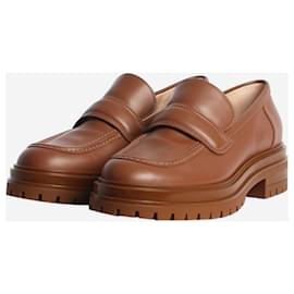 Gianvito Rossi-Brown leather loafers - size EU 41-Brown