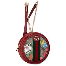 Gucci-Gucci Red GG Supreme Flora Ophidia Backpack-Red