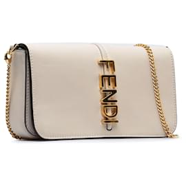 Fendi-Fendi Portefeuille Fendigraphy blanc sur chaîne-Blanc