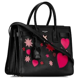 Saint Laurent-Borsa Sac De Jour Patchwork Cuore Bambino Nero Saint Laurent-Nero