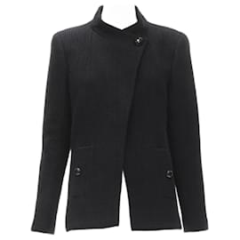 Chanel-Veste en tweed noir avec boutons CC-Noir
