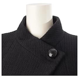 Chanel-Giacca in tweed nero con bottoni CC-Nero