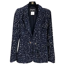 Chanel-Veste en tweed à boutons de la collection Saint-Tropez CC-Multicolore