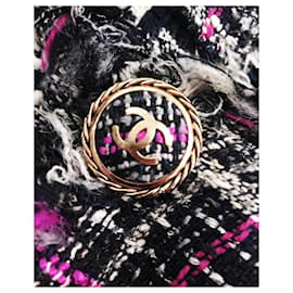 Chanel-Cappotto in tweed a doppio petto-Multicolore