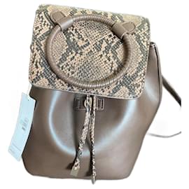 Alain Manoukian Brown Polyurethane Backpack Brown