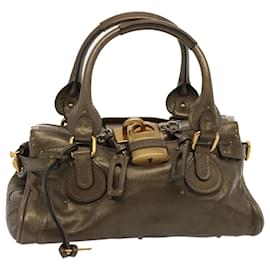 Chloé-Chloe Paddington Shoulder Bag Leather Brown Auth 73238-Brown
