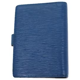 Louis Vuitton-LOUIS VUITTON Epi Agenda PM Day Planner Capa Azul R20055 Autenticação de LV 71947-Azul