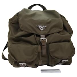 Prada-PRADA Backpack Nylon Brown Auth 72453-Brown