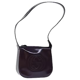 Gucci-GUCCI Shoulder Bag Patent leather Purple 007 2046 0250 Auth 72963-Purple