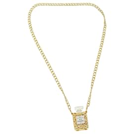 Chanel-CHANEL Parfüm N�‹5 Halskette Metall Gold CC Auth bs13937-Golden