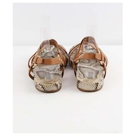 Louis Vuitton-Sapatos de sandália de couro-Marrom