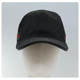Gucci-GUCCI GG Canvas Web Sherry Line Cap XL Black Red Green 200035 Auth yk12030-Black,Red,Green