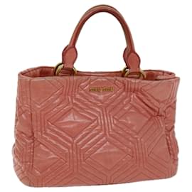 Miu Miu-Miu Miu Hand Bag Leather Pink Auth bs13904-Pink