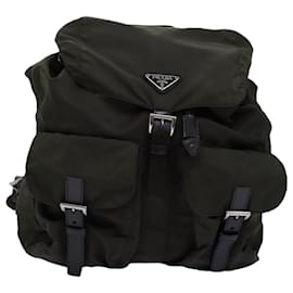 Prada-PRADA Backpack Nylon Khaki Auth 72425-Khaki