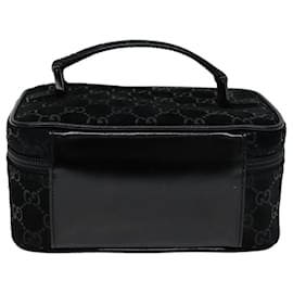 Gucci-GUCCI GG Canvas Vanity Cosmetic Pouch Black 032 1956 0051 Auth yk12017-Black