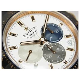 Zénith-ZENITH Chrono Master sports 18KRG white Dial Genuine goods Mens-Black