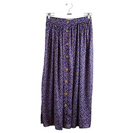 Heimstone-silk skirt-Blue