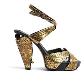 Marc Jacobs-Sandálias Marc Jacobs EU38 Precious Gold Heels Sandals US7.5-Dourado