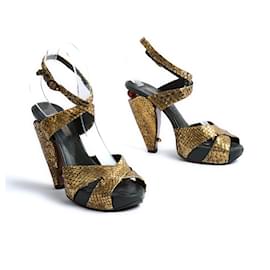 Marc Jacobs-Sandálias Marc Jacobs EU38 Precious Gold Heels Sandals US7.5-Dourado