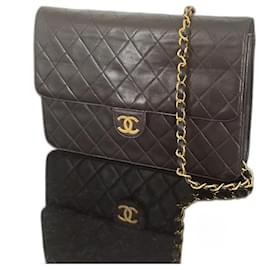 Chanel-Brieftasche mit Kette-Schwarz