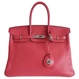 Hermès-Hermes Birkin 35 bag in bougainvillea color-Coral